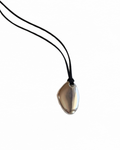Silver Disc Necklace (Black)