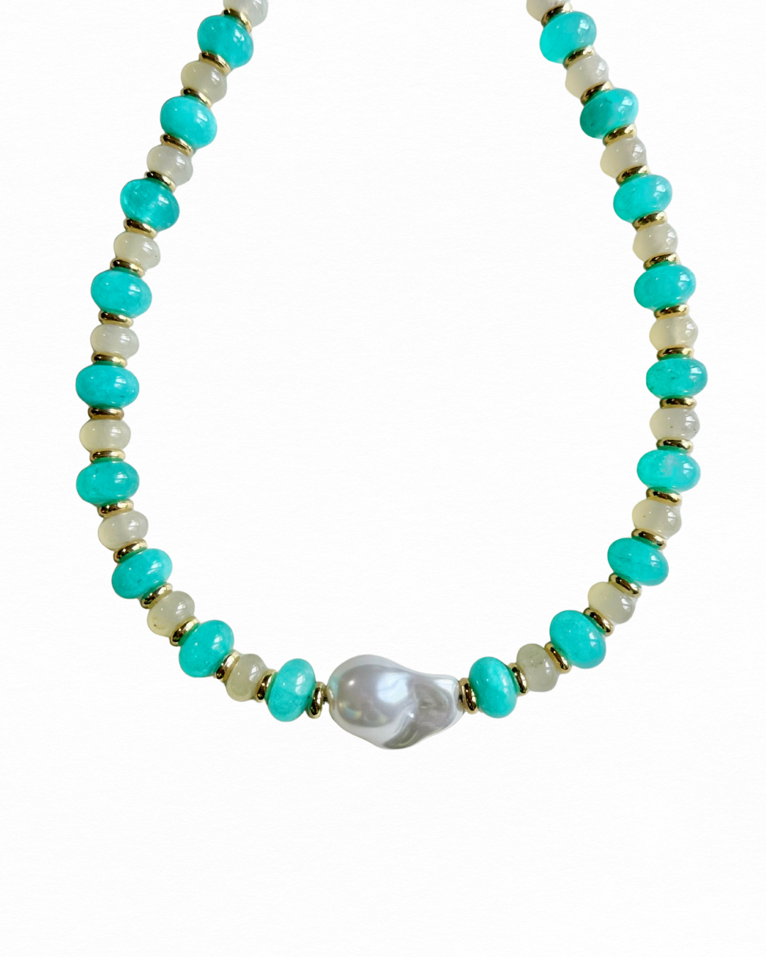 Mother of Pearl Turquoise Beaded Necklace