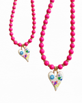 Pink Heart Beaded Necklace